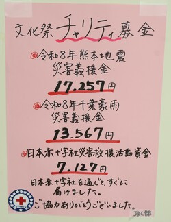 文化祭チャリティ募金
